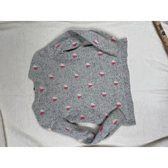 Talbots Sweater Women’s Size XL Gray Cashmere Speckled Heart Print - Picture 3 of 6